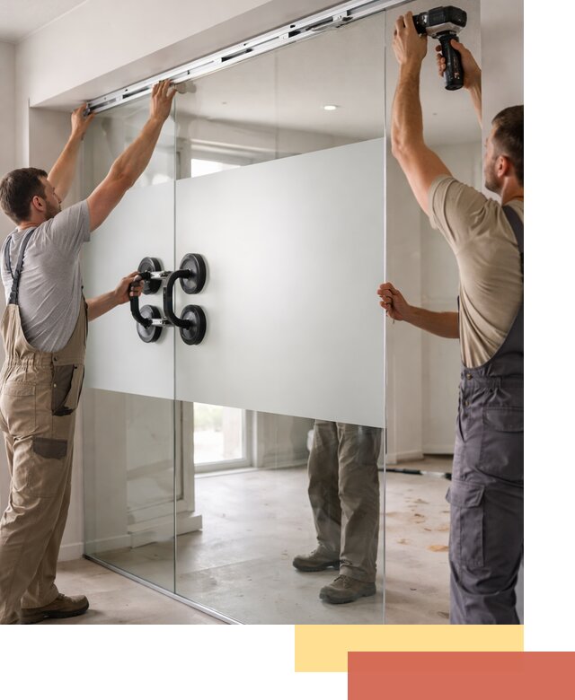 Матовые стеклянные перегородки под ключ в Твери