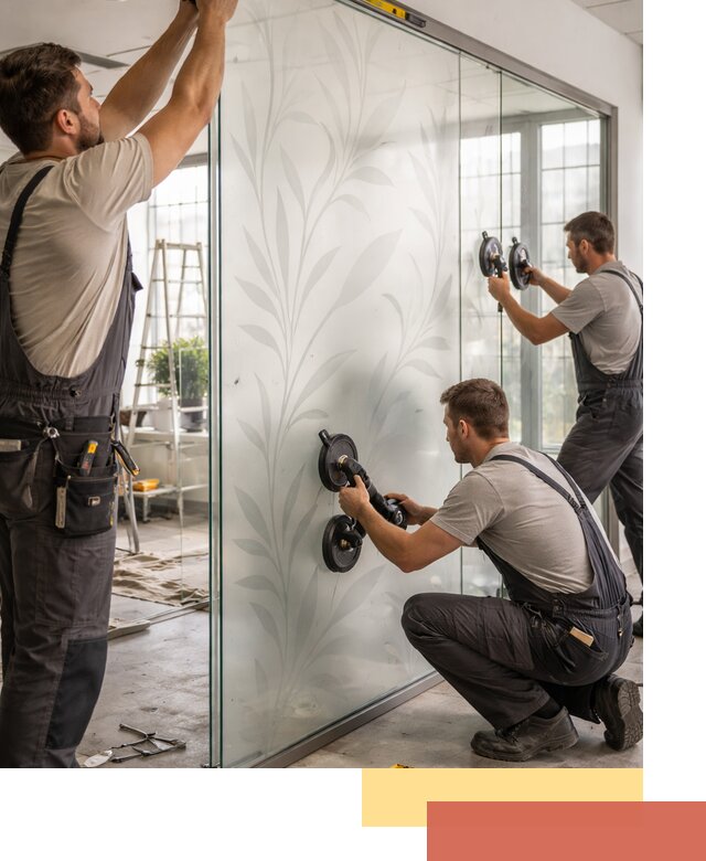 Стеклянные перегородки с рисунком на заказ в Твери