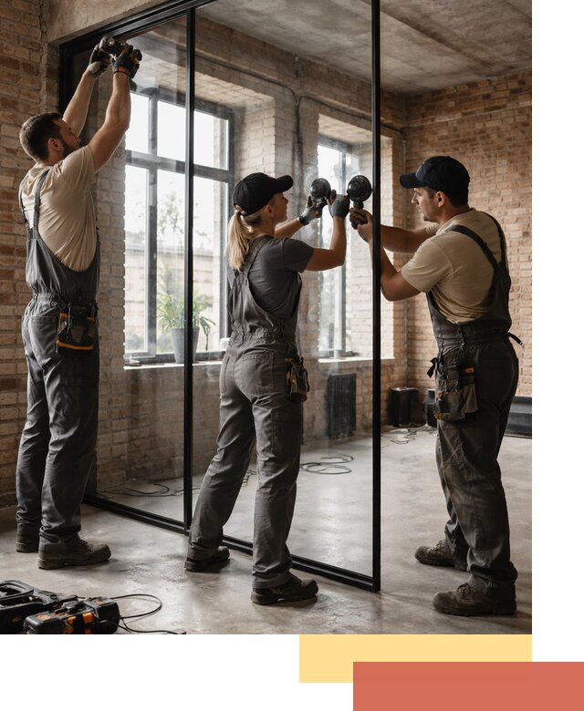 Стеклянные перегородки лофт — изготовление и монтаж в Твери