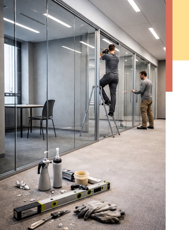 Стеклянные офисные перегородки в Твери от 9240 руб. — монтаж и установка | ОТДЕЛОЧНИК-Твр