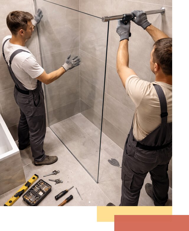 Стеклянные перегородки для душа в Твери — изготовление и монтаж