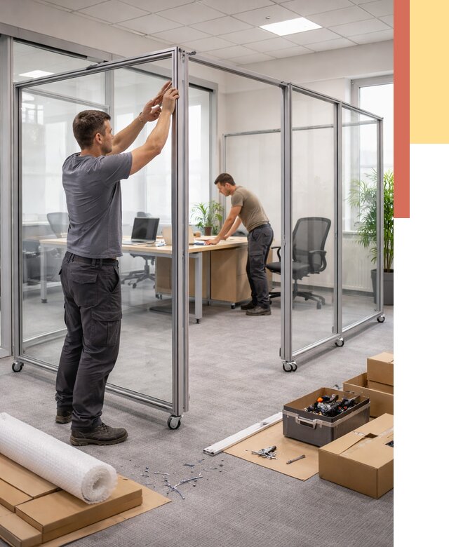 Мобильные офисные перегородки в Твери от 13588 руб. — установка под ключ | ОТДЕЛОЧНИК-Твр