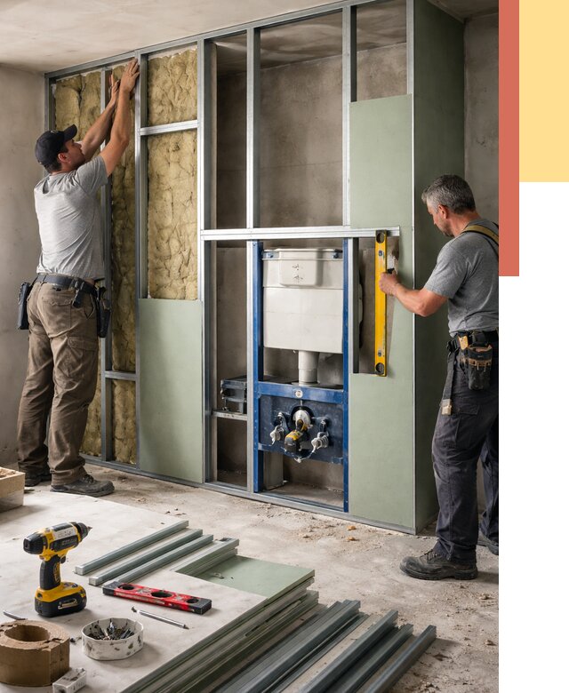 Установка сантехнических перегородок в Твери от 9240 руб. | ОТДЕЛОЧНИК-Твр