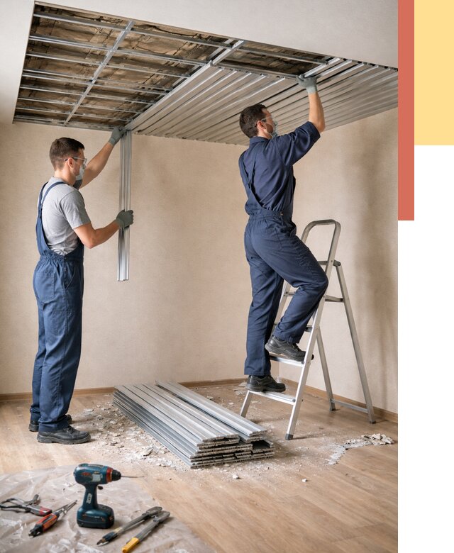 Демонтаж реечного потолка в Твери от 4892 руб. быстро и недорого | ОТДЕЛОЧНИК-Твр