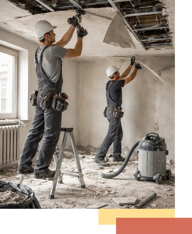 Демонтаж гипсокартонного потолка в Твери быстро и аккуратно