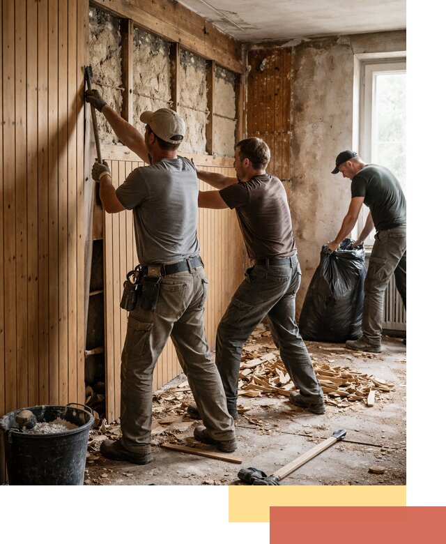 Демонтаж вагонки и вывоз материалов в Твери