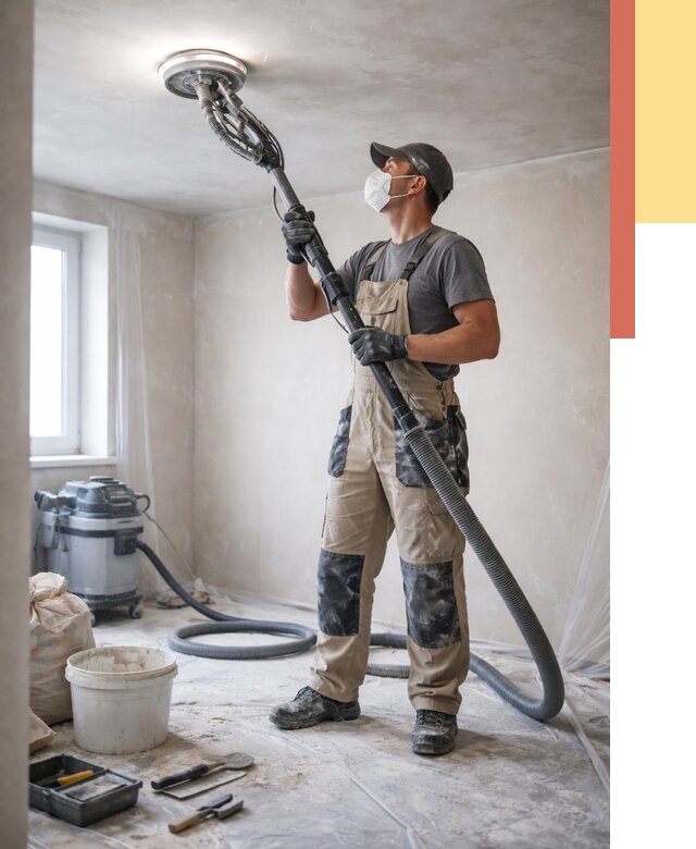 Шлифовка потолка в Твери от 3805 руб. — услуги шлифования потолка | ОТДЕЛОЧНИК-Твр