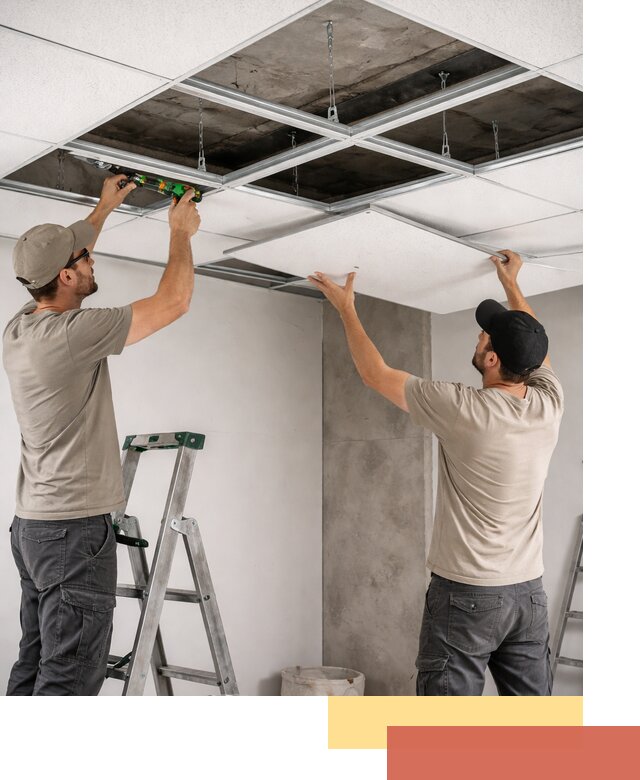 Монтаж потолка Армстронг под ключ в Твери