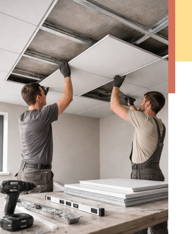 Монтаж кассетного потолка в Твери от 4892 руб/м2 — установка и сборка | ОТДЕЛОЧНИК-Твр