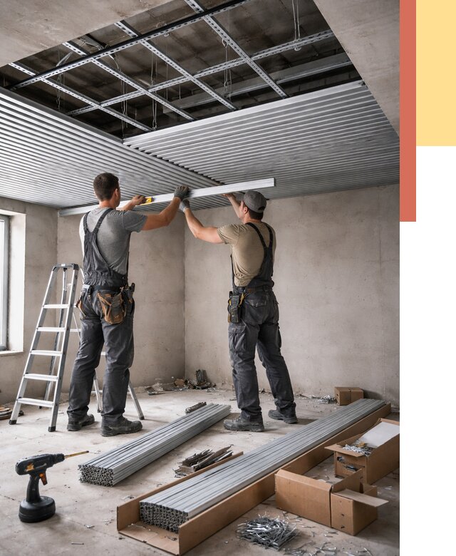 Монтаж реечного потолка в Твери от 4892 руб. под ключ | ОТДЕЛОЧНИК-Твр