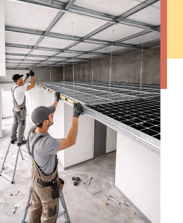 Монтаж потолка грильято в Твери от 489 руб./м² — быстрая сборка под ключ | ОТДЕЛОЧНИК-Твр