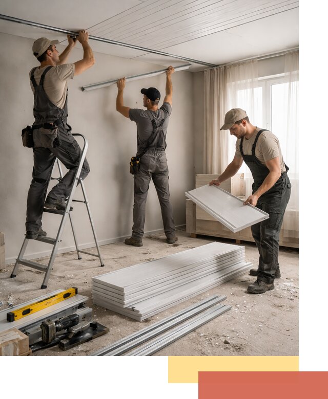 Монтаж потолка из ПВХ панелей в Твери оперативно и качественно