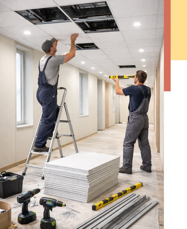 Ремонт потолка Армстронг в Твери от 4892 руб. — быстро и недорого | ОТДЕЛОЧНИК-Твр