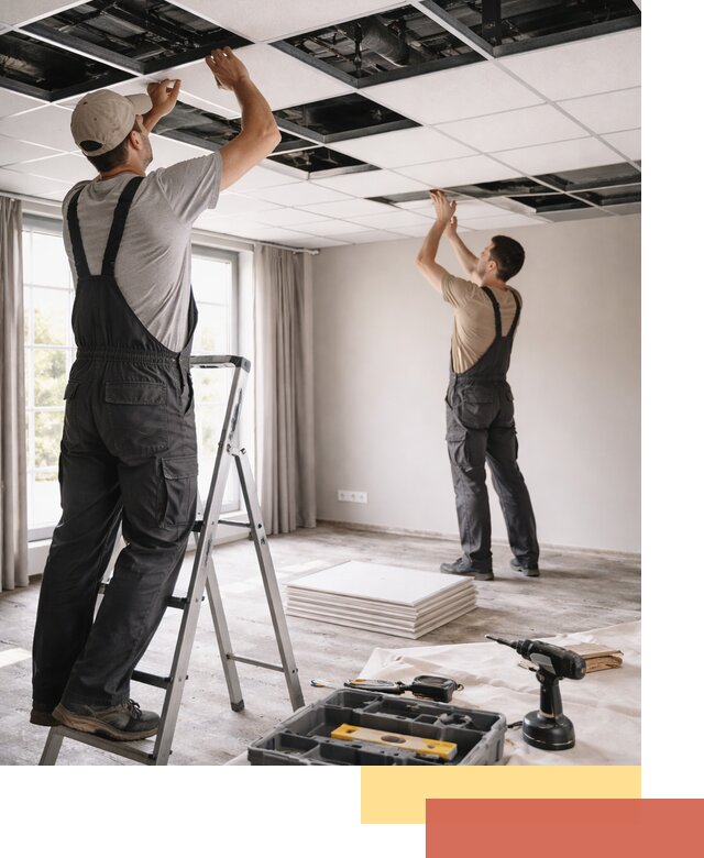 Замена плит подвесного потолка в Твери быстро и качественно