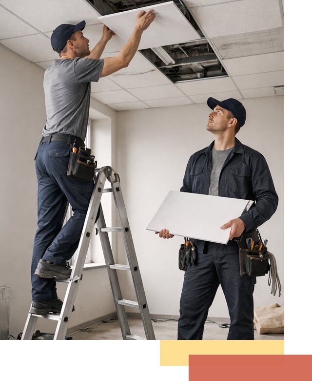 Обслуживание подвесного потолка в Твери — ремонт и чистка