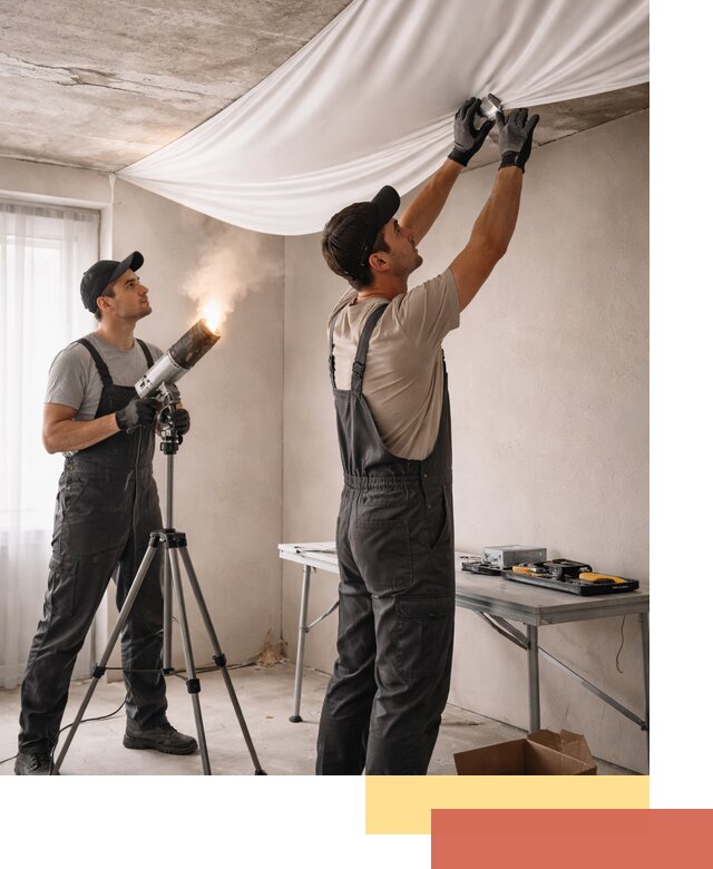 Установка натяжного потолка под ключ в Твери