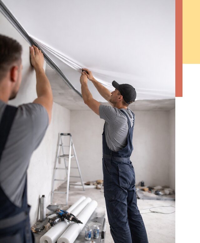 Монтаж матового натяжного потолка в Твери от 4892 руб./м² — быстро и недорого | ОТДЕЛОЧНИК-Твр