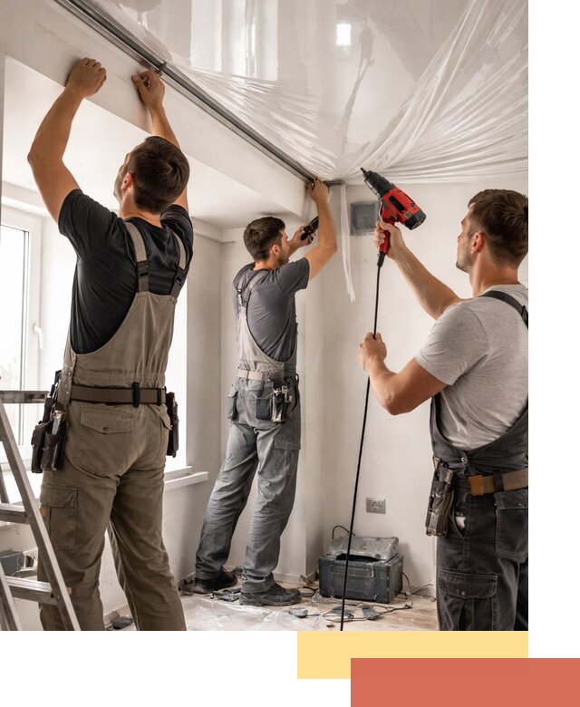 Монтаж глянцевого натяжного потолка в Твери быстро и качественно