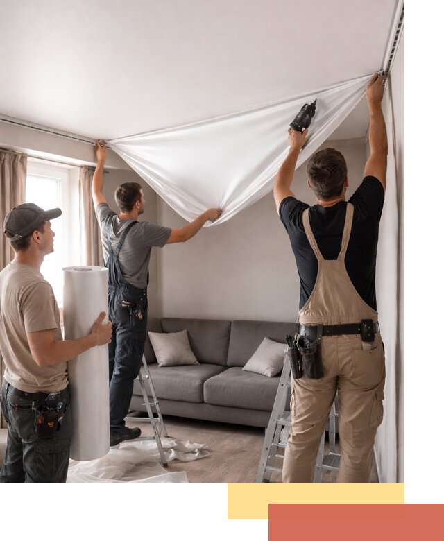 Монтаж сатинового натяжного потолка в Твери качественно и быстро