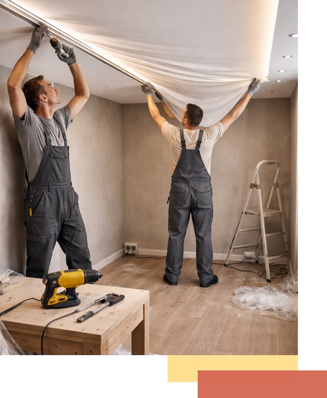 Монтаж натяжного потолка с подсветкой в Твери цена и сроки