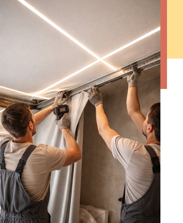 Монтаж натяжного потолка со световыми линиями в Твери от 1304 руб. | ОТДЕЛОЧНИК-Твр