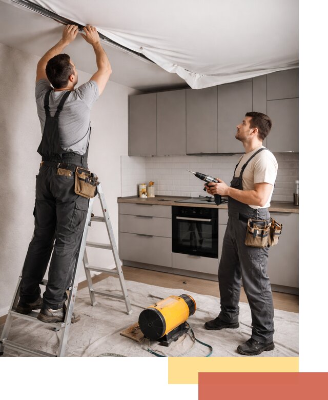 Монтаж натяжного потолка на кухне в Твери