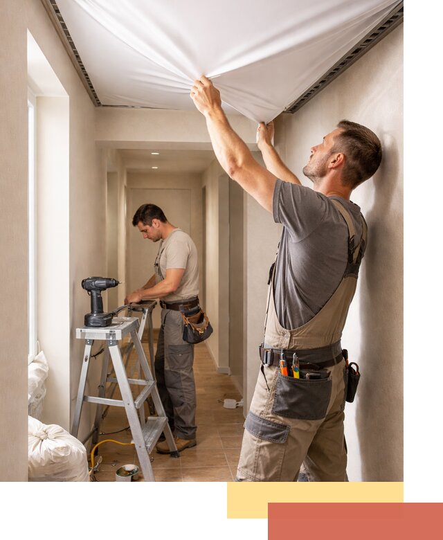 Монтаж натяжного потолка в прихожей в Твери