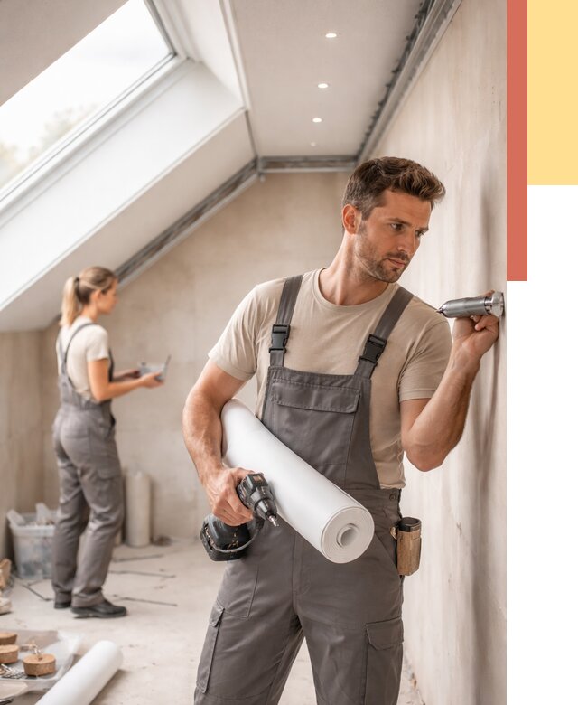 Монтаж натяжного потолка на мансарде в Твери от 3805 руб. | ОТДЕЛОЧНИК-Твр