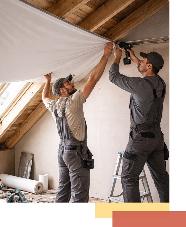 Монтаж натяжного потолка в мансарде в Твери