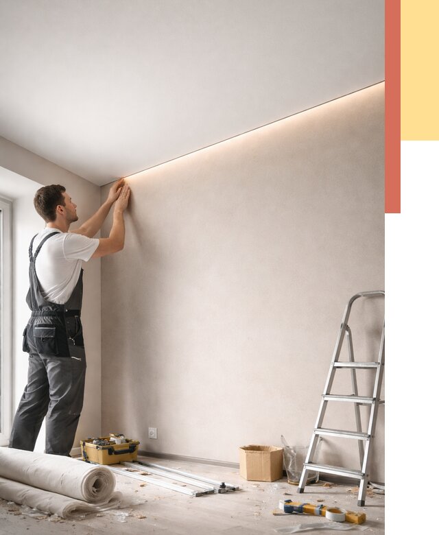 Теневые натяжные потолки в Твери от 8913 руб. под ключ | ОТДЕЛОЧНИК-Твр