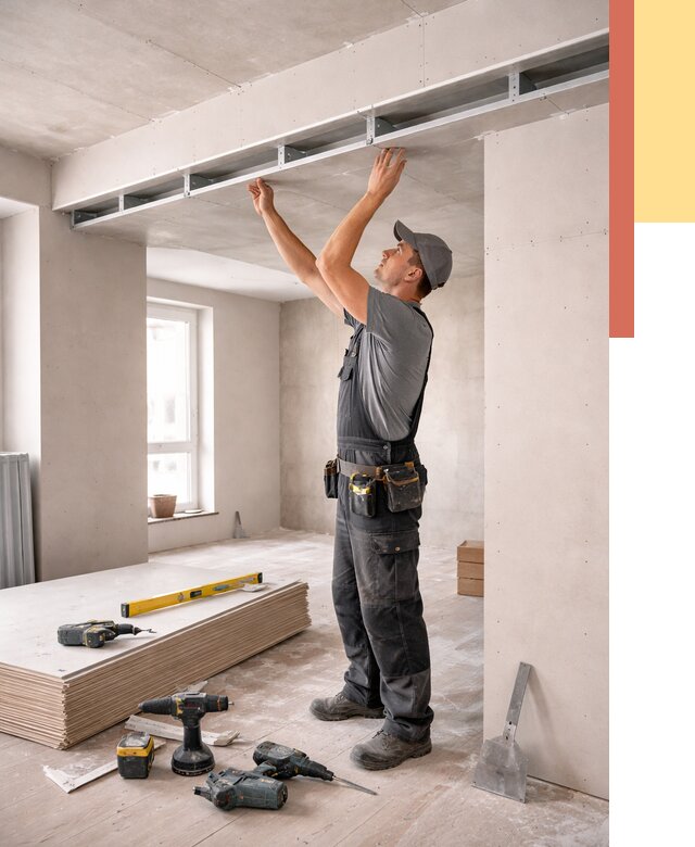 Потолок из гипсокартона с нишей в Твери от 1359 руб. под ключ | ОТДЕЛОЧНИК-Твр