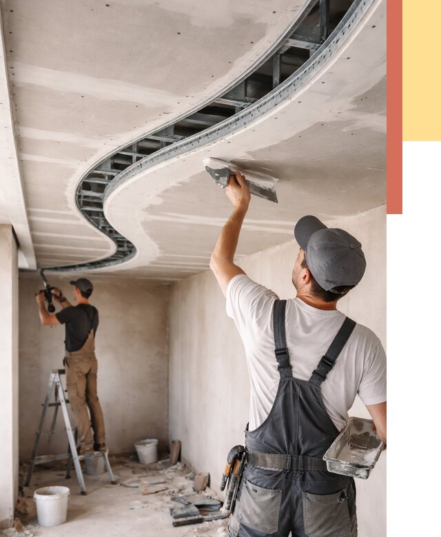 Криволинейный потолок из гипсокартона в Твери от 2283 руб./м2 | ОТДЕЛОЧНИК-Твр