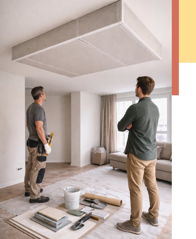 Короб на потолке из гипсокартона в Твери от 2391 руб. — монтаж и услуги под ключ | ОТДЕЛОЧНИК-Твр