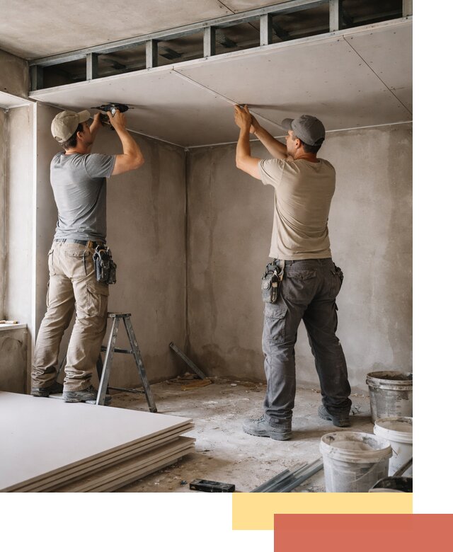 Короб из гипсокартона на потолке под ключ в Твери