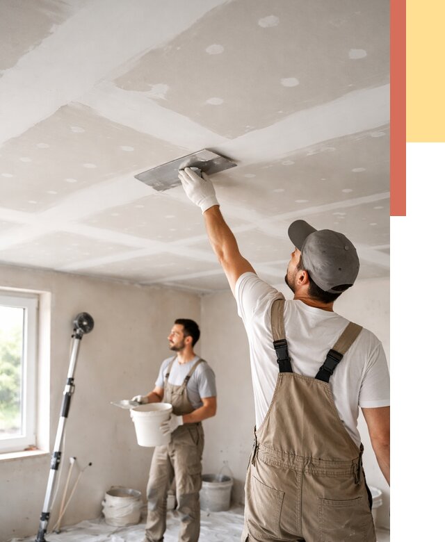 Шпаклевка потолка из гипсокартона в Твери от 3478 руб./м2 — услуги под ключ | ОТДЕЛОЧНИК-Твр