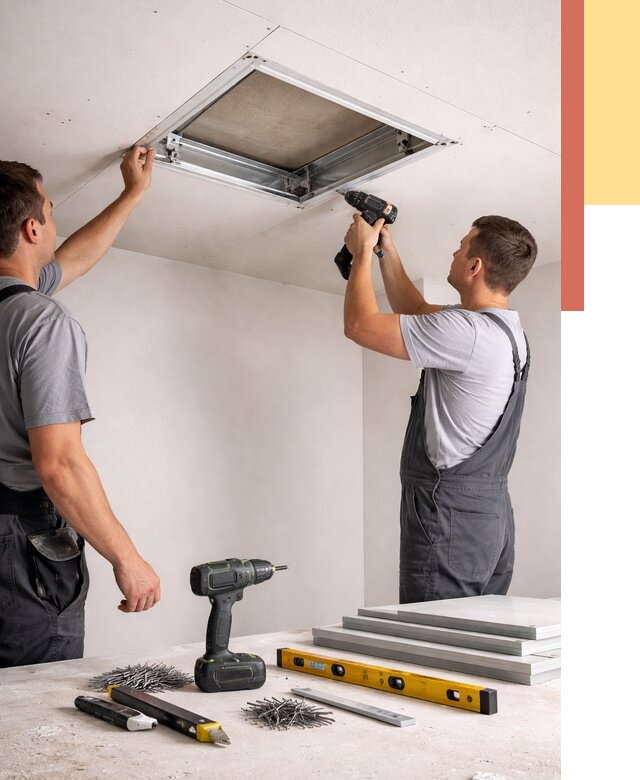 Установка люка в потолок ГКЛ в Твери от 2718 руб. под ключ | ОТДЕЛОЧНИК-Твр