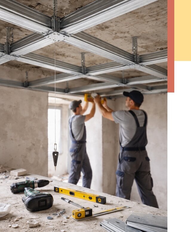 Монтаж каркаса потолка из профиля в Твери от 4892 руб. — услуги ОТДЕЛОЧНИК-Твр