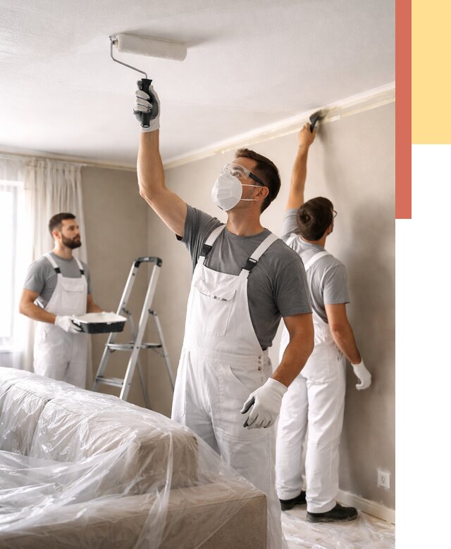 Покраска потолка водоэмельсионной краской в Твери от 2391 руб/м² — услуги под ключ | ОТДЕЛОЧНИК-Твр