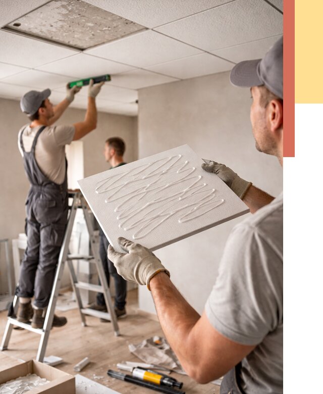 Монтаж потолочной плитки в Твери от 4892 руб. — быстро и недорого | ОТДЕЛОЧНИК-Твр