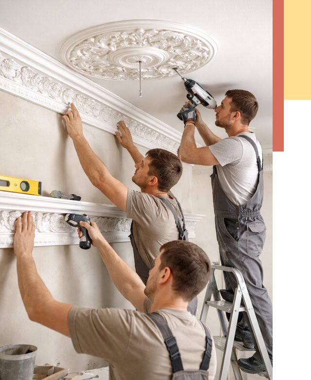 Монтаж лепнины на потолок в Твери от 3478 руб. быстро и недорого | ОТДЕЛОЧНИК-Твр